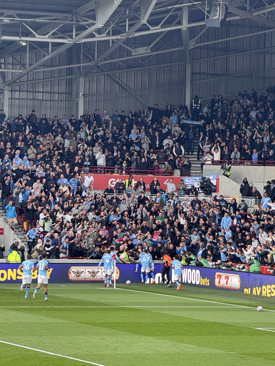 Goal. Brentford 0-1 Man City. Erling Haaland scores after powering through the Bees defence after latching onto Gvardiol’s long ball on nine minutes