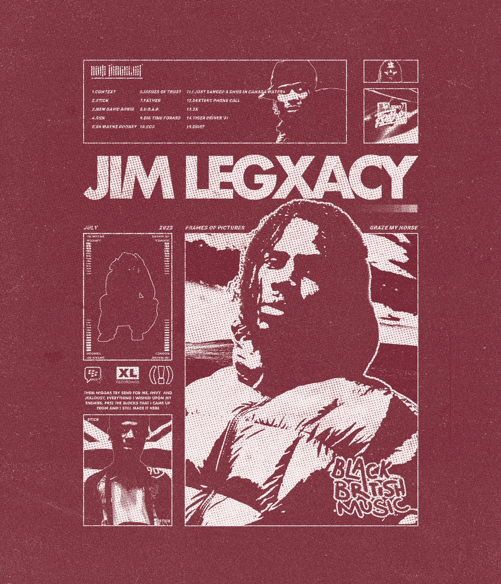 Muvvafudge's tweet photo. @jim_legxacy  Black British Music (2025). This album is a monumental statement on the Black male London experience, brutally honest social commentary that hits like a modern-day good kid, m.A.A.d city. 
#JimLegxacy #BlackBritishMusic #UKMusic #London #AlbumArt #GraphicDesign https://t.co/rjm1dXJD2E