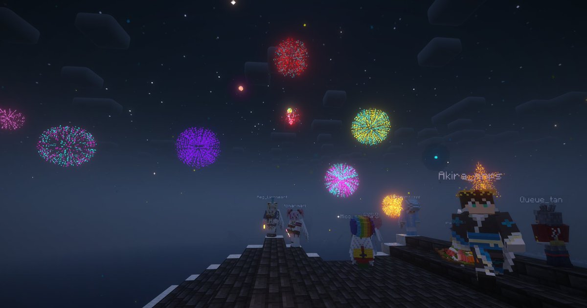 eoheoh_out's tweet photo. マイクラ肝試し最終日！ちと眠すぎて配信はしてなかったんだけど、閉会式だけ参加してました。
なんかモグラ叩きだけ前日までランキングにギリ入ってたんだけど、いつの間にか抜かれていたのがショックだったんで来年参加出来たら何処かでランキング乗りたいね。
あとは最後の集合写真で蘭たんが隣に来てくれてうれしかった。ありがとねー
マイクラ肝試し楽しかったーお疲れ様でした！
