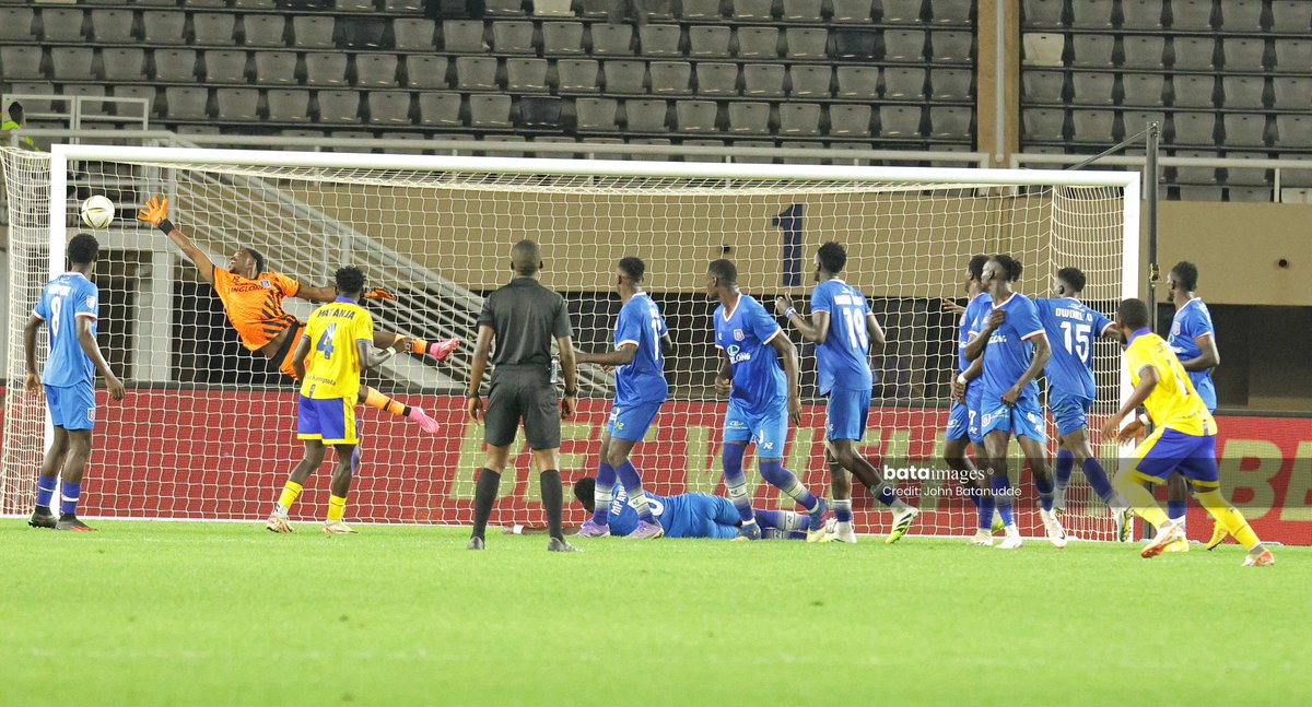 BataImages's tweet image. KCCA FC's Umar Lutalo Free kick against SC Villa in an empty Mandela Stadium on Saturday. 
#KCCASCV