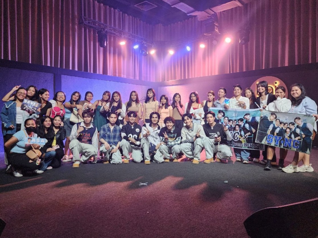 thesyncph's tweet photo. SY•NC on PPop Showcase 
at Kai Mall, North Caloocan 

Thank you for having us! It was a fun and chill night. It was great to see all of our starbursts and all ppop fans that were there. We're grateful to perform our original songs Balang Araw &amp; PLS for all of you.

#SYNCph https://t.co/j9YDdduk4c