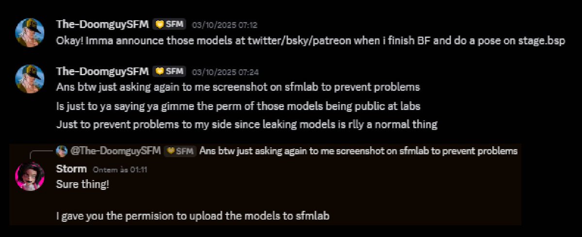 TheDoomguySFM's tweet photo. Welp, i think that's a good timing to announce a secret project i was doing for a while, it's the SFM Public port of Boyfriend &amp; Girlfriend made by @St0rm3ye, he give me the permission to port those models and TO PUBLISH THEM TO SFMLAB, with also his other FNF stuff!  #SFM #FNF https://t.co/rdC2tYJBcm