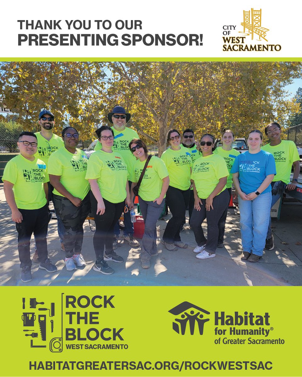 🌟 Partnering with Community! 🏡
✨ We’re honored to have <a href="/cityofwestsac/">West Sacramento</a> as our Presenting Sponsor for Rock the Block! 💙 Their support helps revitalize neighborhoods, uplift families &amp; build a stronger West Sacramento!