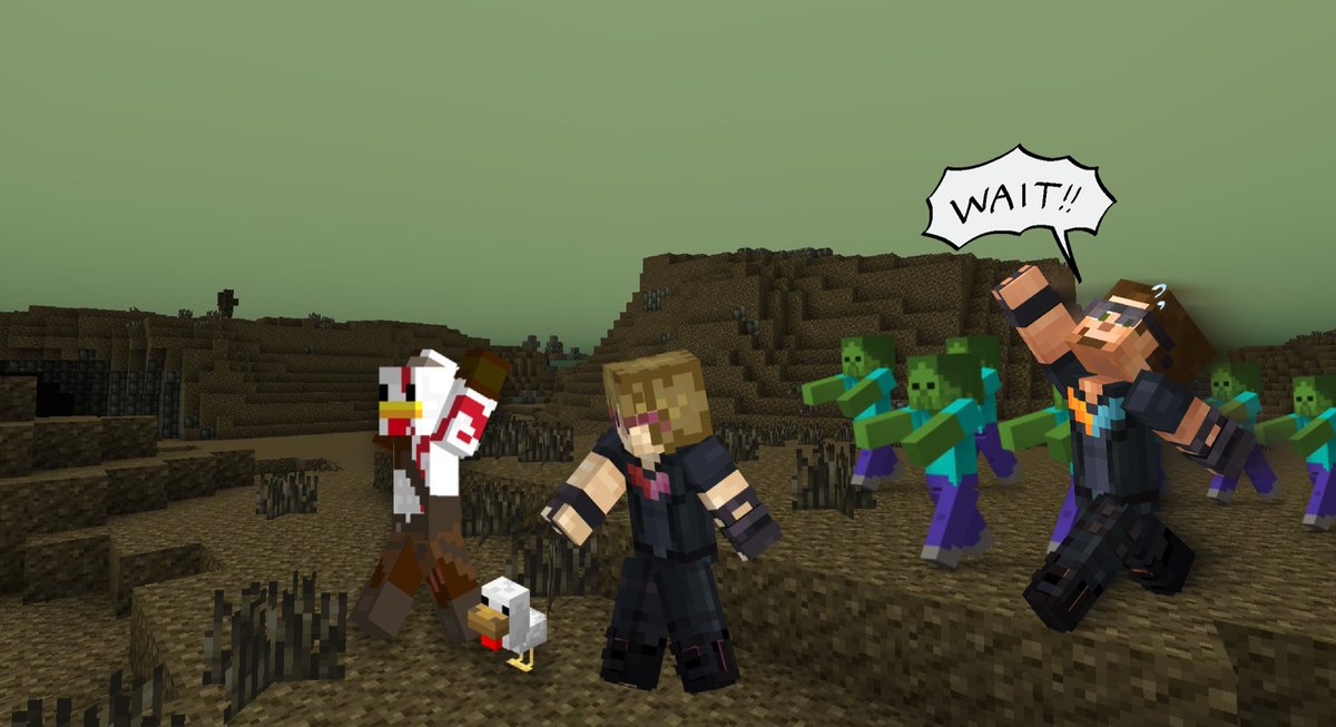 Today, Hotguy is running away from a zombie horde with his friends! He’s a little far behind - wait up guys!! 😓