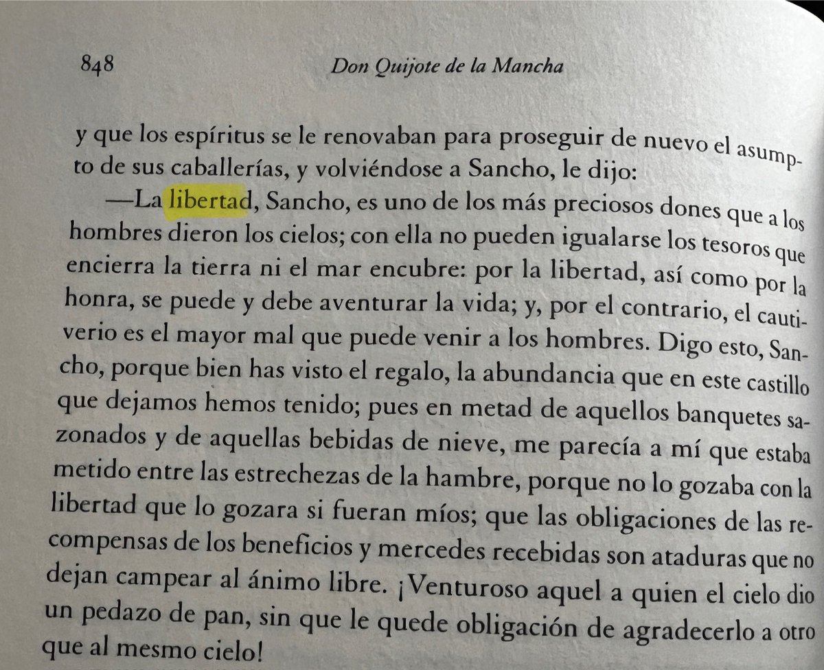 mitrivium's tweet photo. La libertad, según Don Quijote. https://t.co/kVCXBboHtR