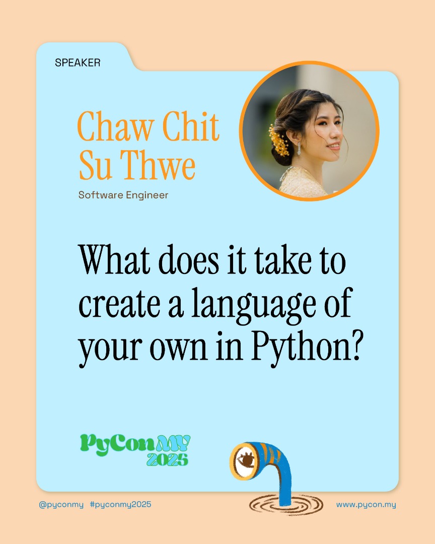 🚀 BREAKING: Next at PyCon MY 2025! 🚀
We're thrilled to welcome Chaw Chit Su Thwe (Software Engineer <a href="/hennge_recruit/">HENNGE採用</a>) to the stage!

She’s building a future where you can code in YOUR language🌍

Secure your spot: https://www .eventbrite.sg/e/pycon-my-2025 -tickets-1447422954019