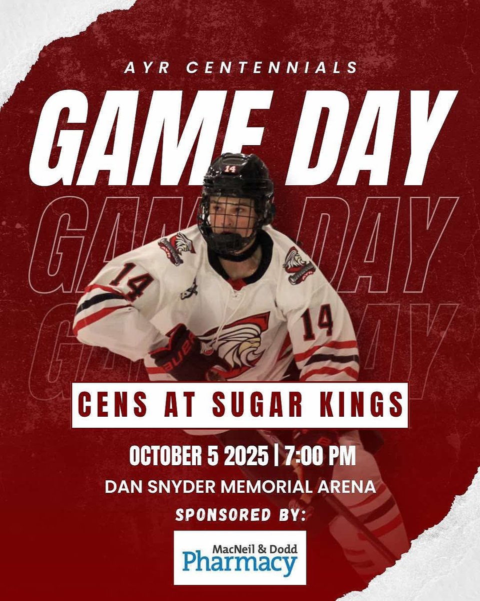 4_cens's tweet photo. Back on the Road π
Your @AyrCentennials hit the road to visit the Elmira Sugar Kings tonight for a 7pm puck drop in Elmira
Game Details below β¬οΈ
π Dan Snyder Memorial Arena
β° 7pm
πΊ @FloHockey
π½οΈ @519sportsonline
π± @GOHLHockey
Letβs go Cens !
#censnation #gocensgo https://t.co/wRzJE4RxMZ