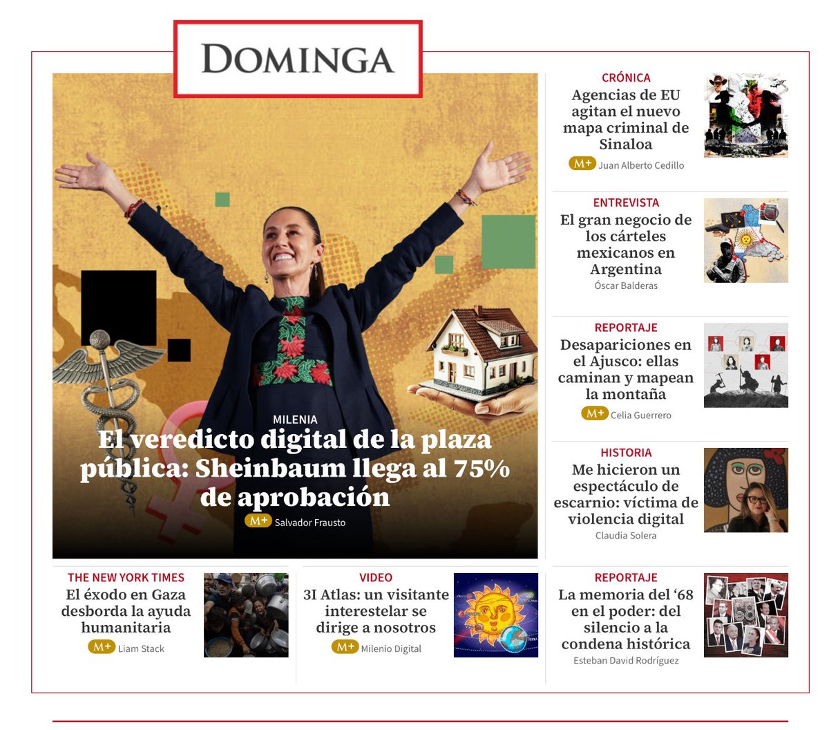 dominga_milenio's tweet image. La #DOMINGA ya está rodando por acá y son historias que requieren que las digieras de a poco…

Abrimos HILO de textos que van de la tierra la espacio 🪐 y más allá…

Desde la aprobación digital de la Presidenta @Claudiashein a un año de gobierno, un nuevo mapa criminal en…