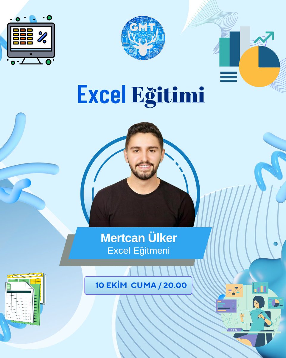 Genç Mühendisler Topluluğu eğitimlerine devam ediyor! ✨

“Excel Eğitimi” ile karşınızdayız. 💻💙

Detaylı bilgi için <a href="/gmthacettepe/">GMT Hacettepe</a> instagram hesabımızı ziyaret edebilirsiniz!

📅 10.10.2025
🕗 20.00
👨‍🏫 Mertcan Ülker — Excel Eğitmeni