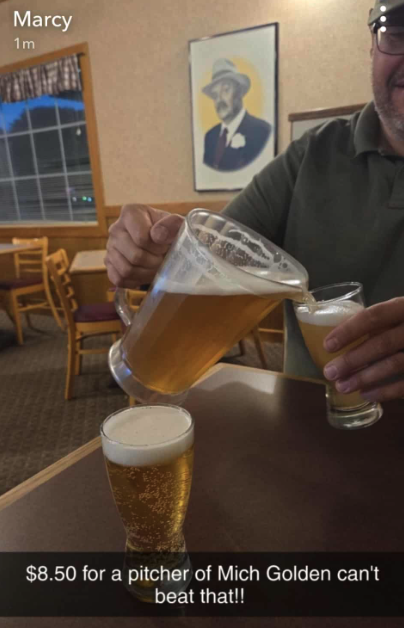 Bit of nostalgia last night. I haven't been to a place that has offered pitchers of beer in quite awhile. 
Price was a little higher than the last time. haha