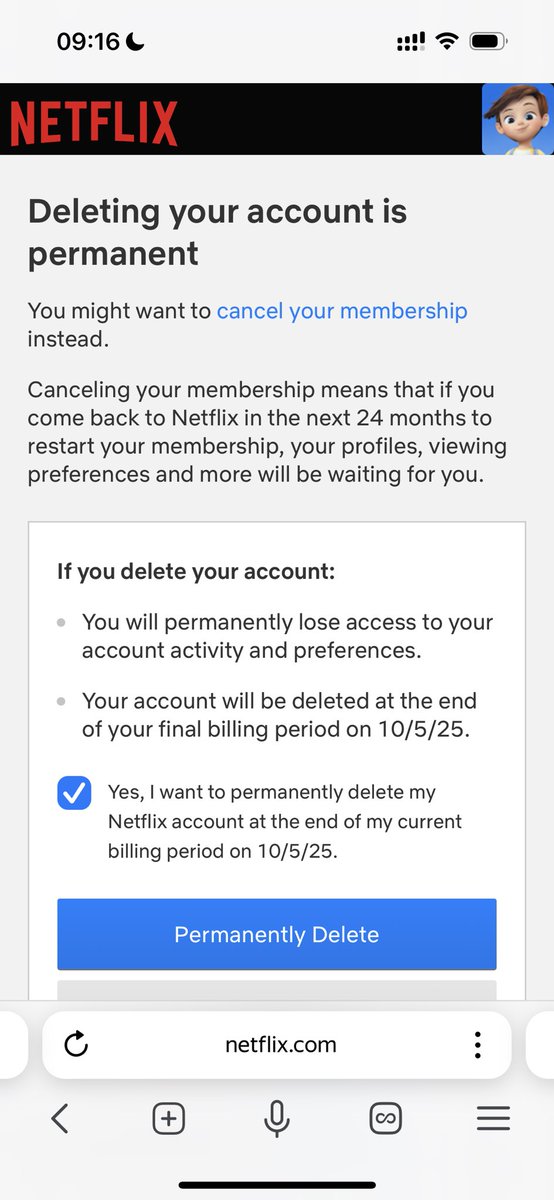 liveeye's tweet image. Done ✅ bye bye #Netflix