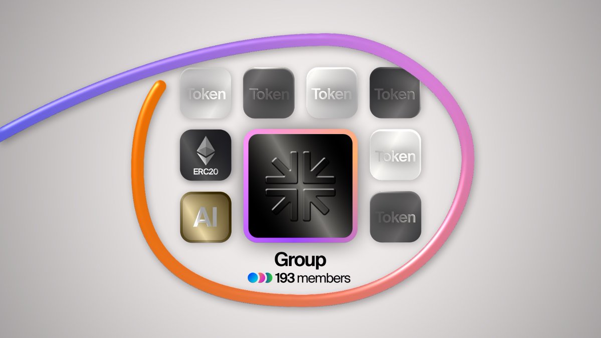 相互に接続されたトークンを示すFlaunch Groupsのイラスト