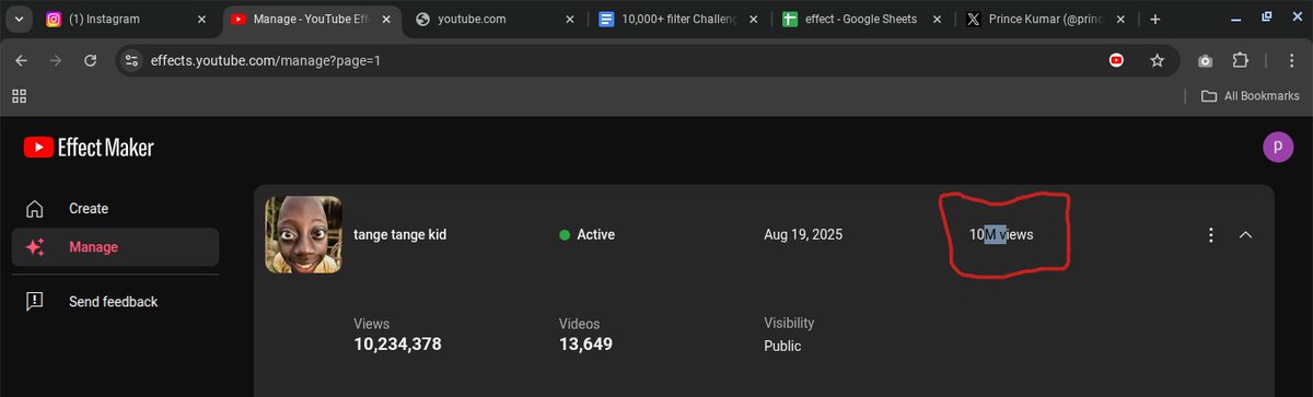princesoftweb's tweet image. OMG 😱 what we made hastly just to complete XRCISE challenge daily task, now our tenge tenge filter have 10 millions views and 13 thousands plus ugc videos. 

📷 Our YouTube Effect link: youtube.com/effect/68a3a39…

#XRCISE #YouTubeAR
#YouTubeEffectMaker #EffectsAR
