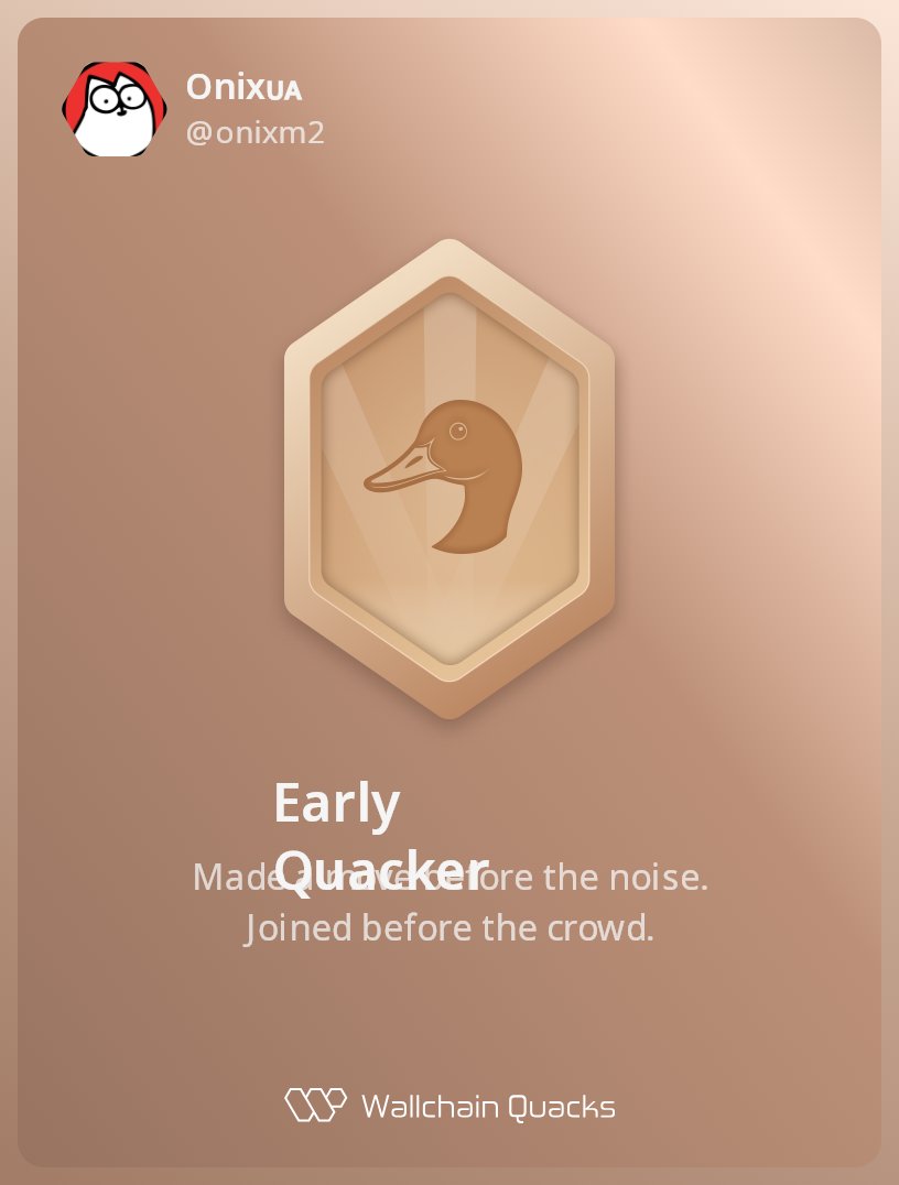 Макс🇺🇦(Ø,G) (@onixm2) on Twitter photo Just unlocked the Early Quacker on <a href="/wallchain_xyz/">Wallchain Quacks</a> 🏆
How cool is that?
Feels great to have my contributions recognized.
How’s Wallchain Quacks been treating you so far?
Not on board yet? Drop a comment for an invite 👇🦆 Just unlocked the Early Quacker on <a href="/wallchain_xyz/">Wallchain Quacks</a> 🏆
How cool is that?
Feels great to have my contributions recognized.
How’s Wallchain Quacks been treating you so far?
Not on board yet? Drop a comment for an invite 👇🦆