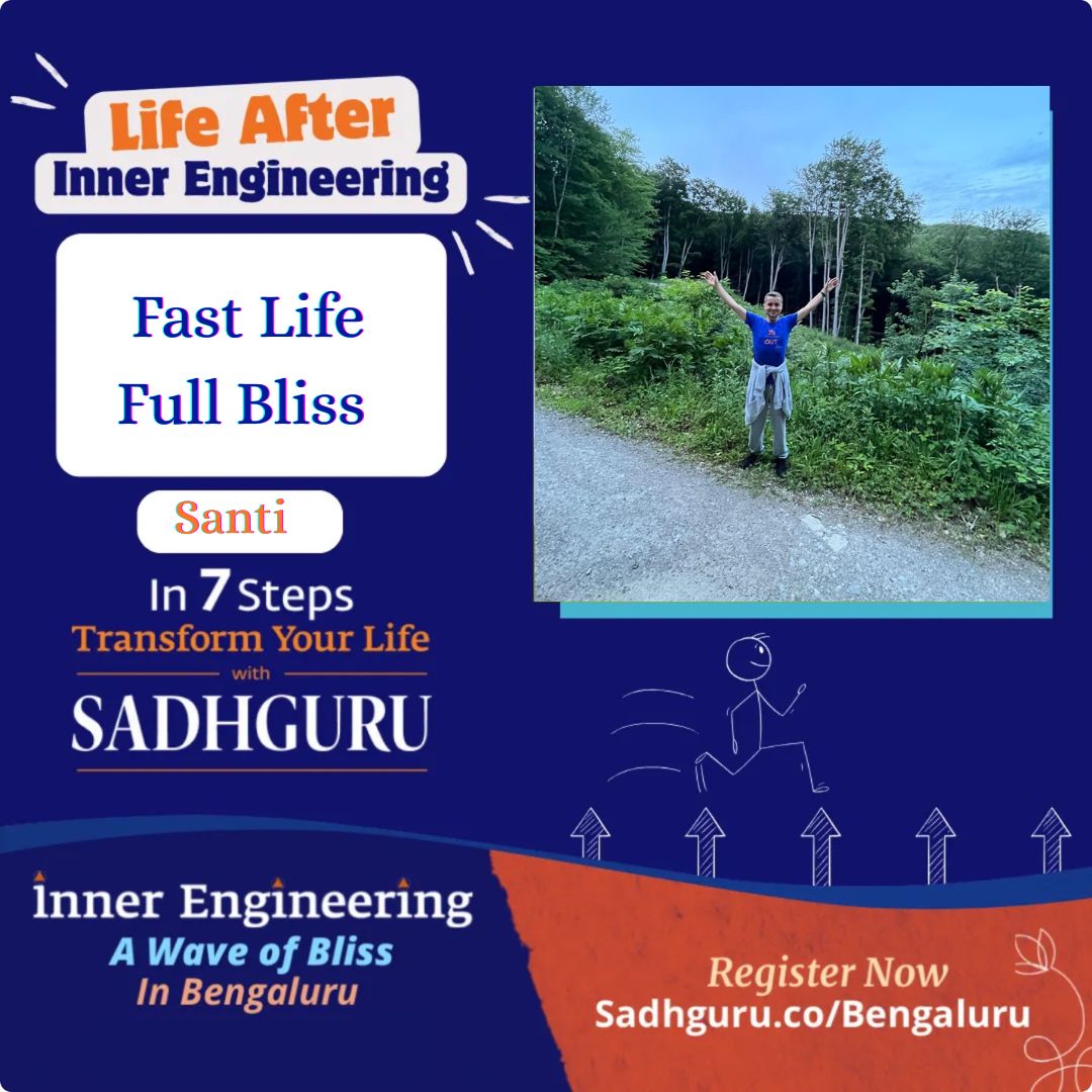 santi_qirko's tweet image. After Inner Engineering, life is on a fast track— in bigger chunks, intense. Not a single day goes without being blissed out. #MyInnerEngineeringStory
Ride the Inner Engineering Wave 🌊✨ Join and experience it for yourself! #InnerEngineering #Anandaale #Bengaluru