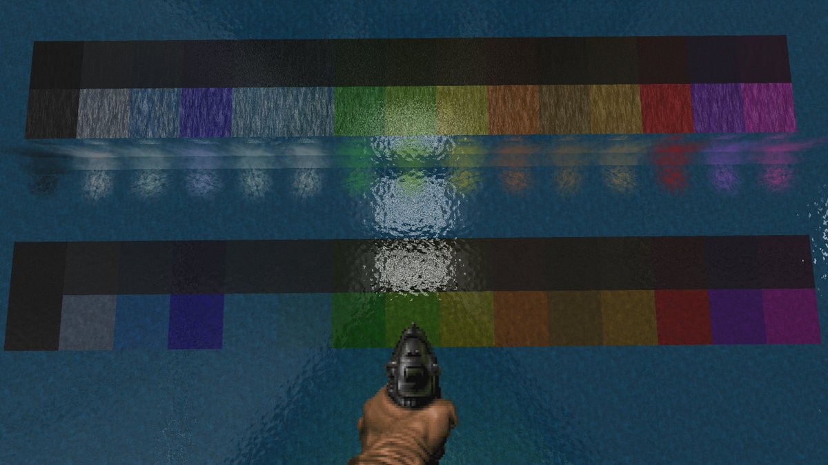 DoomRemap's tweet image. The Big main merge of combining the liquid texture pack and my WIP material shader for #GZDoom has now been completed.

Created a work around solution for shader stutters,
And a library of default colored liquids for map builders to use when finished + much more.