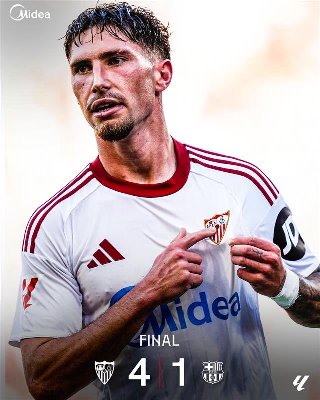 SevillaFC_ENG's tweet image. FOUR GOALS. 
THREE POINTS. 
WHAT A WIN. 

#SevillaBarça