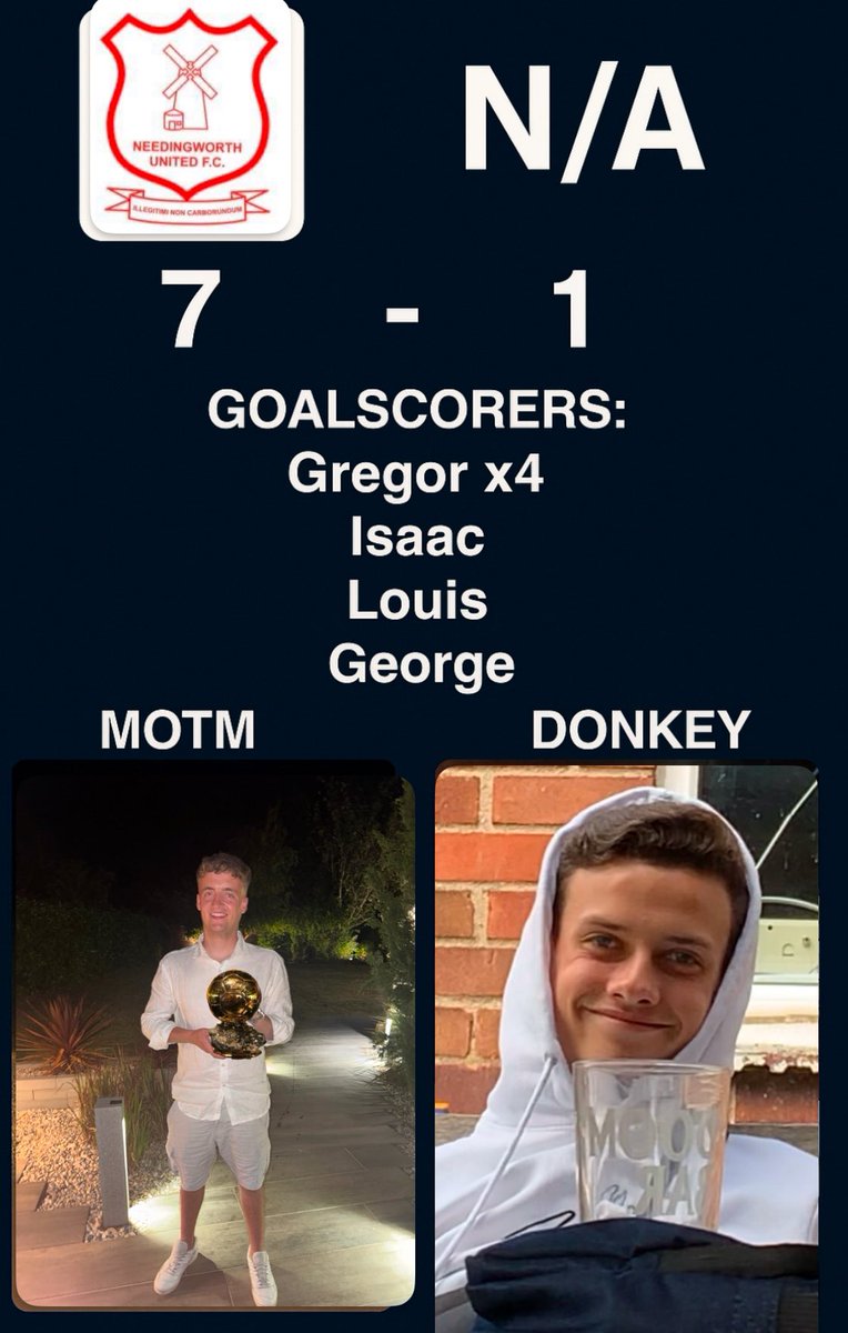 TheWorthSunday's tweet photo. Another dominant display with a convincing 7-1 victory against Hustle Firsts, putting us in the next round

🏆 George Driver - Class midfield performance from our captain and scoring a worldy of a free kick
🫏 Jack Taylor - Couldn’t hit a barn door today and missing some sitters https://t.co/vJNKZ4tuOP