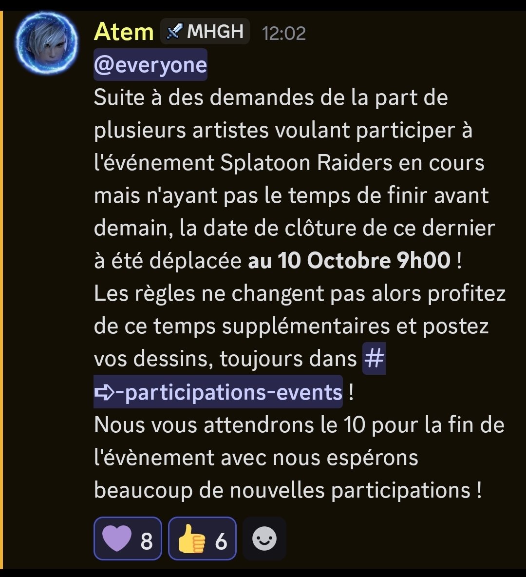 ↓↓  Des nouvelles de l'événement ! ↓↓

Rejoignez Céphalo Ink ici !
discord.gg/g8jjwxSeC2