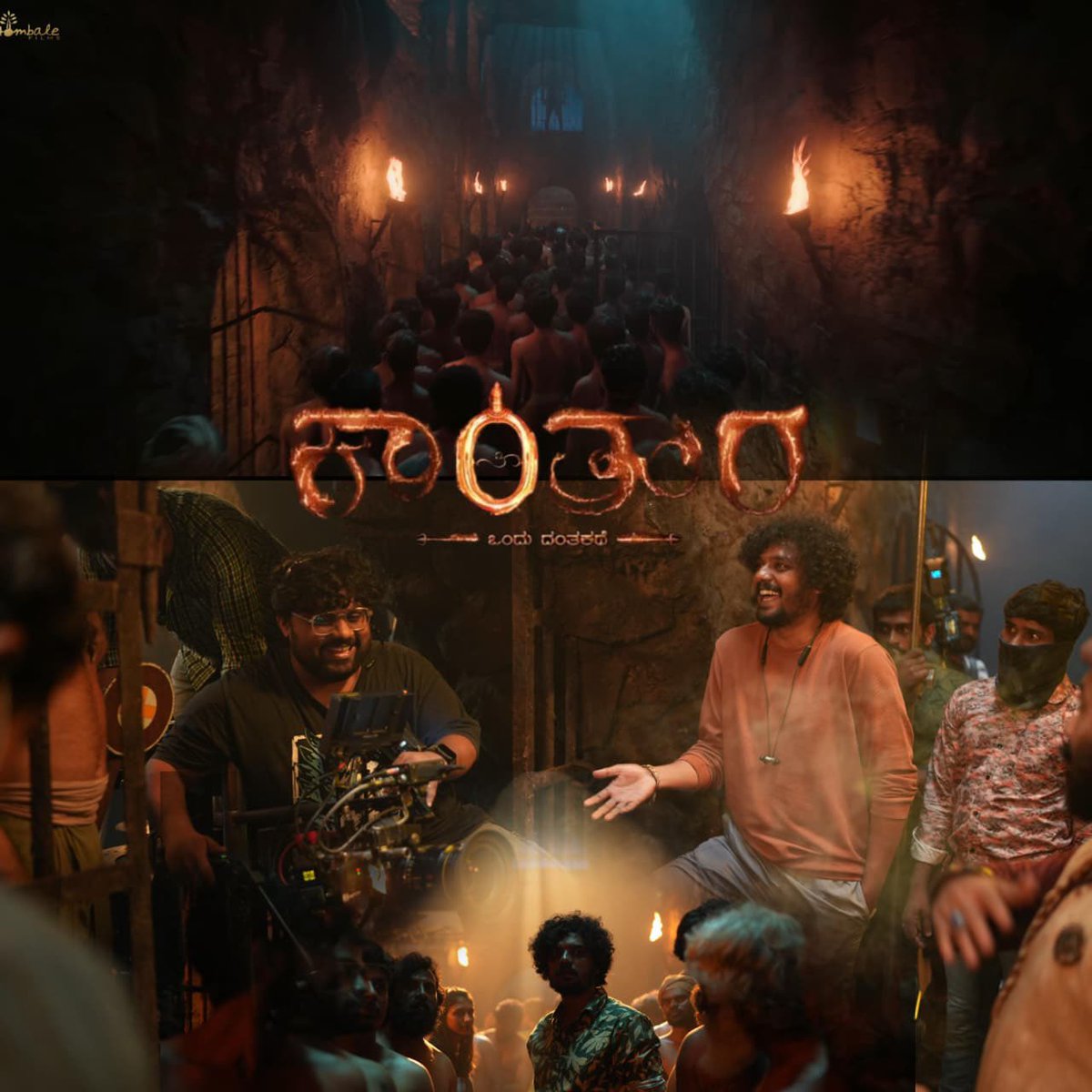 iam_Tharani's tweet image. #KantaraChapter1 ’s Brahma Kalasha sequence is a visual story — @Bhushandance choreography, featuring #RishabShetty &amp;amp; Rukmini Vasanth, along with 200 dancers, to the song composed  by Ajaneesh Loknath is pure cinematic magic.✨🪄

#KantaraMagic #Kantara