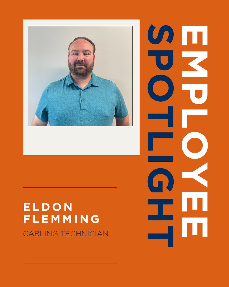 We’re shining this month’s Employee Spotlight on Eldon! 🌟  
His dedication and strong work ethic make him an invaluable part of our low voltage team. We’re proud to have him on the team and excited to celebrate all the hard work he does every day! 👏🎉