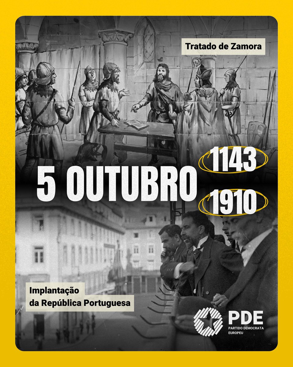 PartidoEuropeu's tweet image. O PDE deseja a todos um feliz feriado, que comemora os 115 anos da Implantação da República. E também é o dia em que se assinala a fundação de Portugal, que hoje faz 882 anos. Bom 5 de Outubro! 

Design: Guilherme Batista

#feriado #republica #fundacao #pde #partidoeuropeu