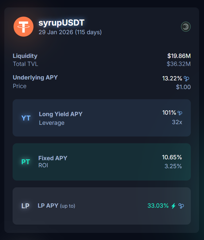 NewPaguinfo's tweet photo. Hello  @maplefinance

It would be greatly appreciated if you can update the syrupUSDT @pendle_fi pool on @Plasma network to receive Drips

and it would be more appreciated if it's 'retroactively' applied.

On Maple Homepage, it apparently says USDT also receives 2.2% of rewards via Drips

But I couldn't find syrupUSDT on Pendle's Points Markets

If it's accumulates on backend, it's fine, but I can't also find any Drips on Maple Homepage yet.

If anyone has a same thought, please Reply, Retweet, Quote Tweet this tweet with same message tagging Maple Finance!