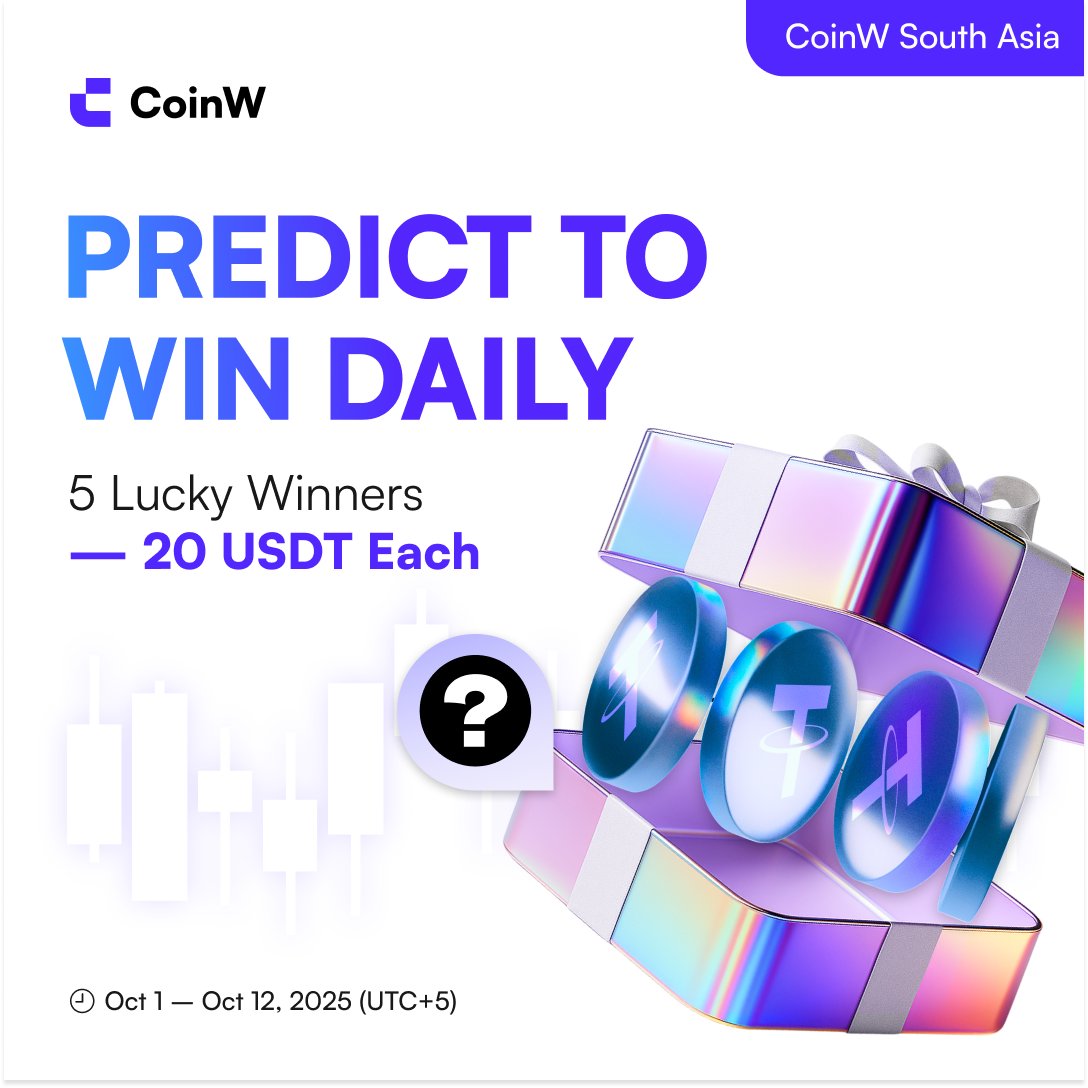 CoinW_SouthAsia's tweet photo. 🌞 Guess the Price & Win 20 USDT — Day 5 is Live! 🌞

 It’s Sunday Funday —Let’s guess $XRP ’s price at 09:00 (UTC) and win big! 🎯

📌 How to Join
✅ Like + Retweet + Follow @CoinW_SouthAsia
✅ Tag 3 friends & comment your prediction + UID
✅ Deadline: Oct 6 08:59 (UTC)

🏆 Top 5 closest guesses win 20 USDT each!

💫 Yesterday’s $BTC winners have been announced — rewards are being processed.

Join today and take your shot at 20 USDT! 🚀

#CoinW #GuessThePrice #Giveaway #Airdrop