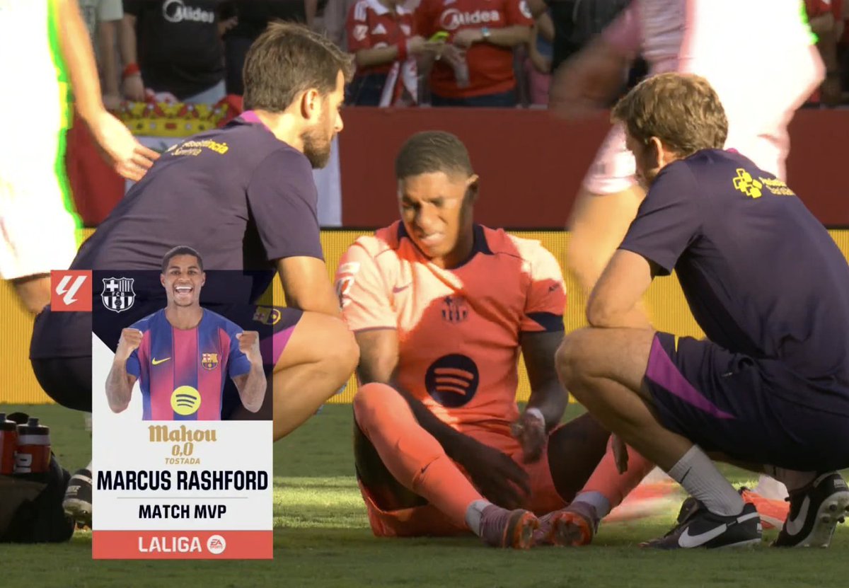 FCBPaul_'s tweet image. Rashford est resté au sol à la fin du match