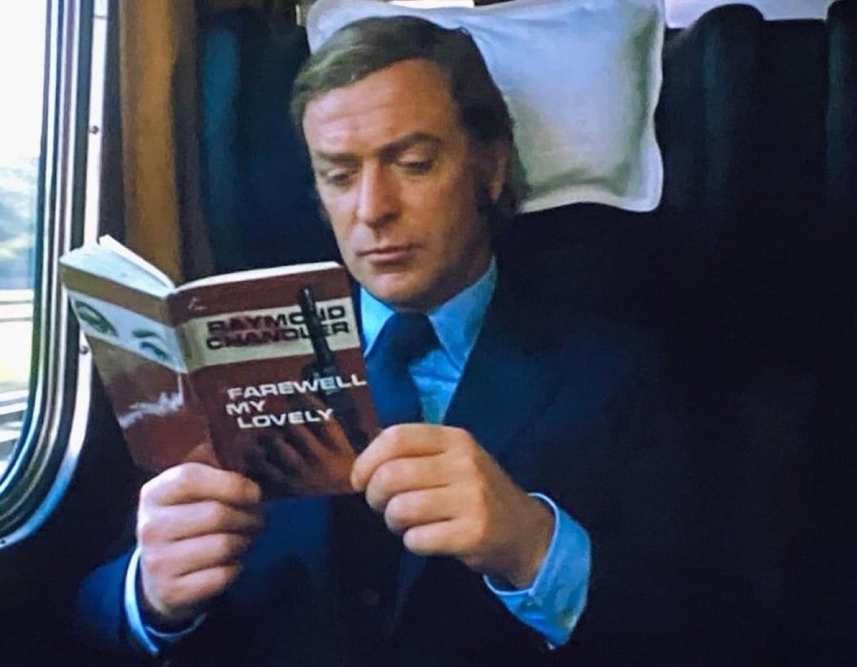 Caine getting his icon on in 

GET CARTER (1971)