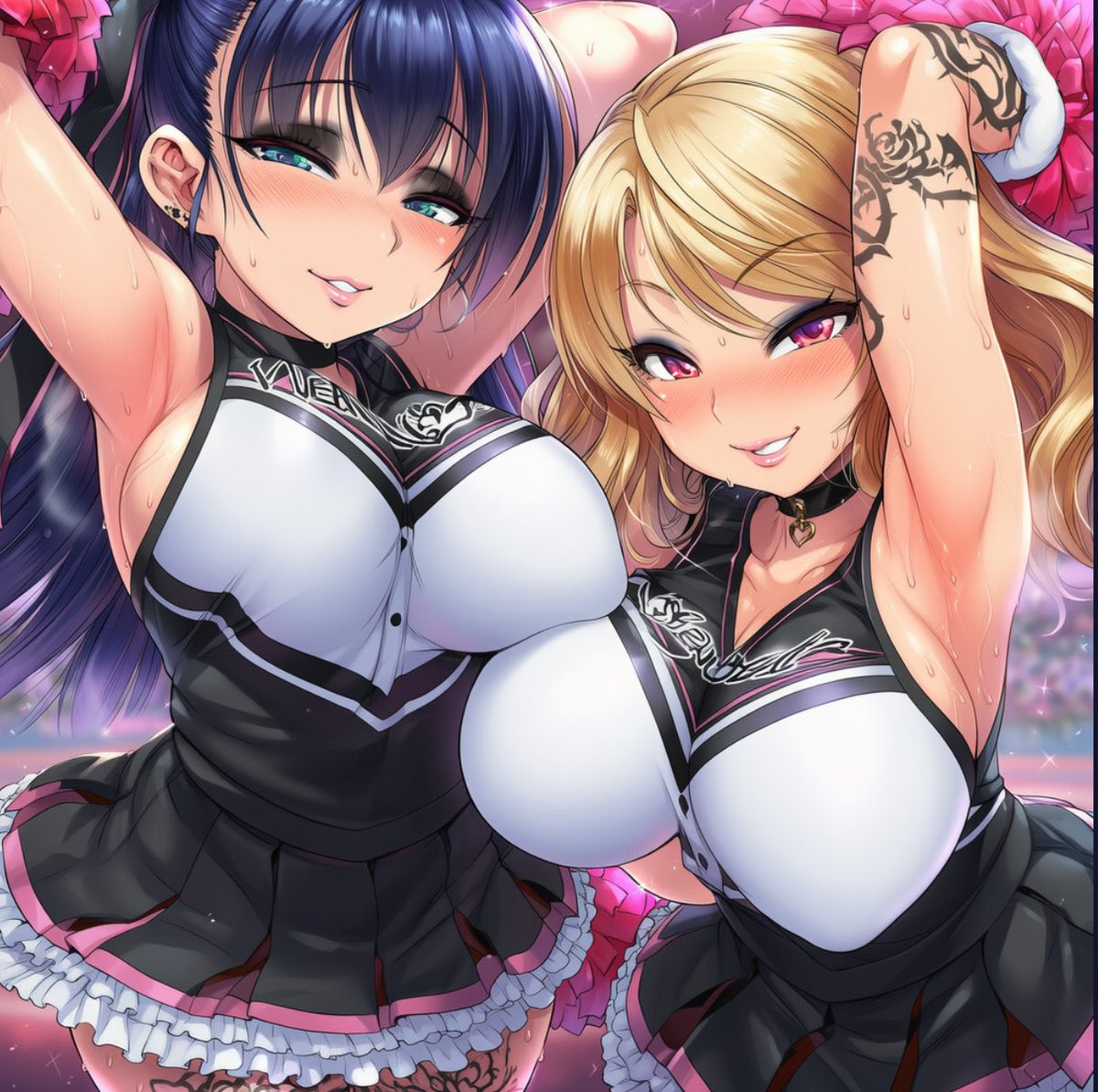 💙 Oh Sempai, are you not embarrassed?
💛 You keep getting beaten down by two of your Kohai, being left broken and defeated! 

💙 I think you’re letting this happen~
💛 To fulfill your sick fantasies~

💙💛 What A Perverted Sempai You Are! 💛💙

💙 Let The Beatdown Continue! 💛