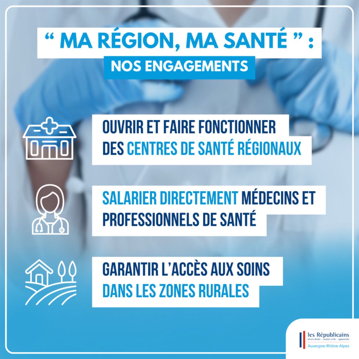 Face à la désertification médicale, nous avons décidé d’agir. Notre ambition : être la 1ère Région de France en matière d’accès aux soins. Grâce à "Ma Région, Ma Santé", nous agissons concrètement en ouvrant des centres de santé et en salariant des professionnels.