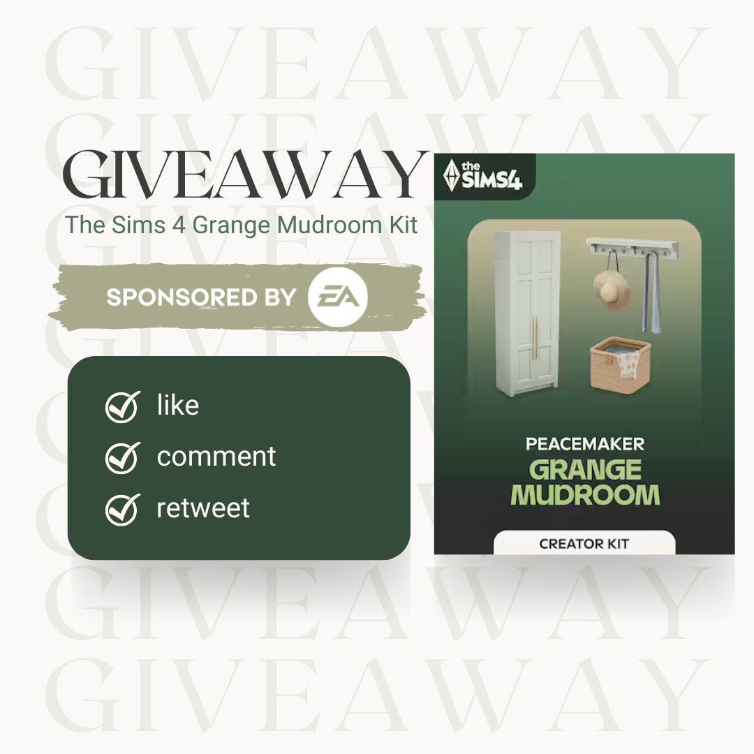efalaus's tweet image. 📗SPONSORED GIVEAWAY 👒
Free EA code (PC) for The Sims 4 Grange Mudroom Kit
To Enter:
- Like
- Comment
- Retweet
The winner will be announced on October 10th!
Thank you EA for sponsoring this post! 💚
#Sponsored #EA #TheSims4 #Ad