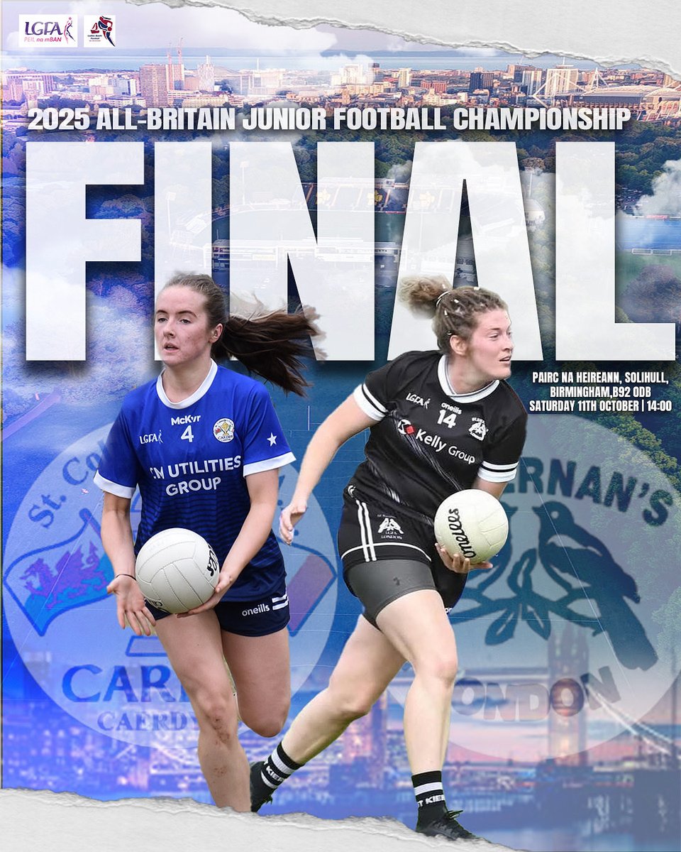 We are back in the All-Britain Final 🙌🏻

The ladies are on the hunt to continue their amazing season and become the first Welsh team to achieve All Britain success 🏴󠁧󠁢󠁷󠁬󠁳󠁿

They take on London winners St Kieran’s GAA London.