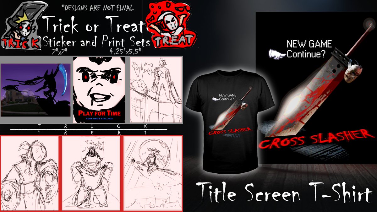 Check out our BOO-tiful merch for Cross Slasher 2!

All will be available at our merch booth during the event, or you can preorder using the form below to save some money on your order!
