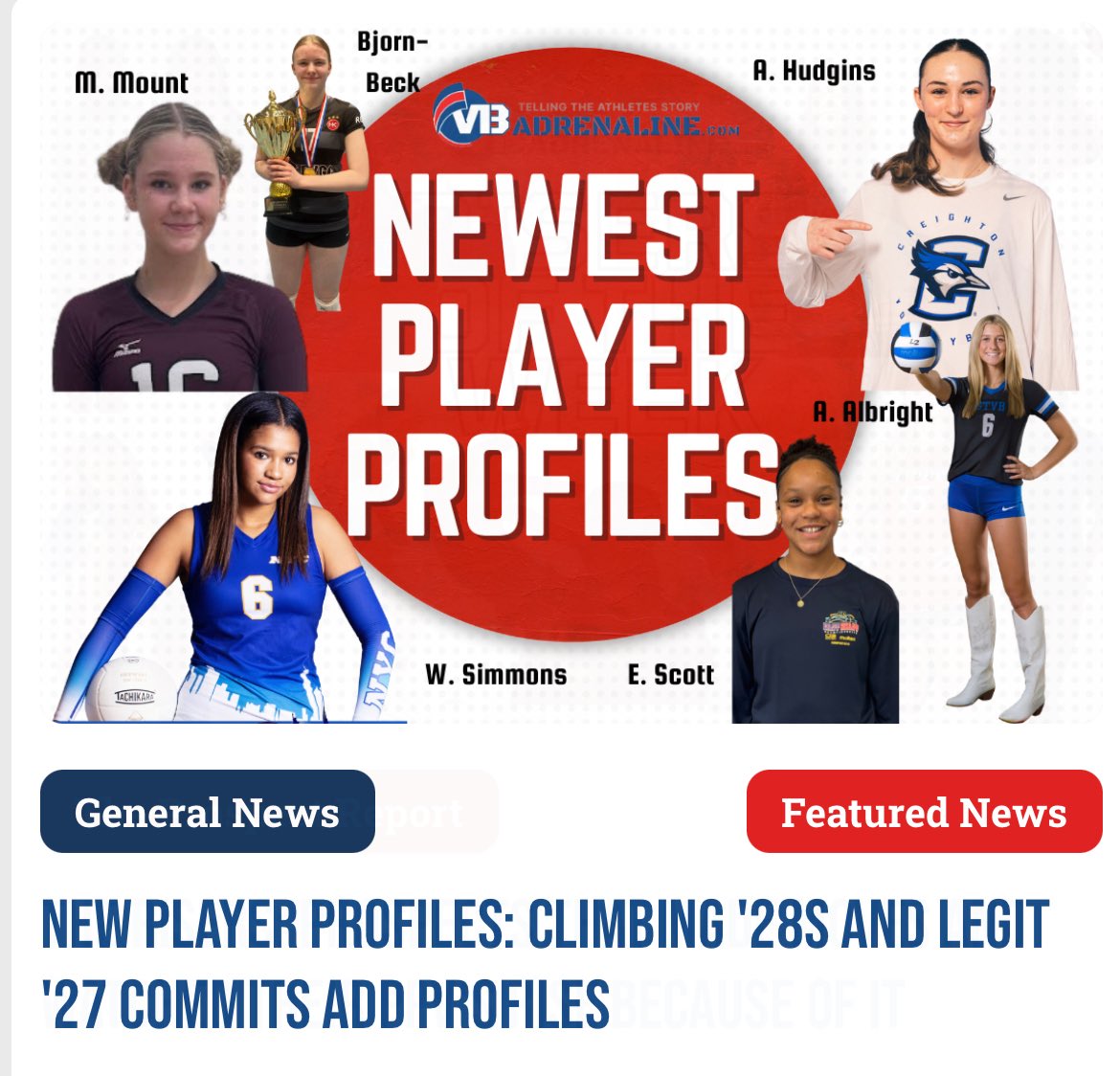 VBAdrenaline's tweet image. Feature article on our 6 new Player Profiles including 2 legit 27 commits! VBADRENALINE.com