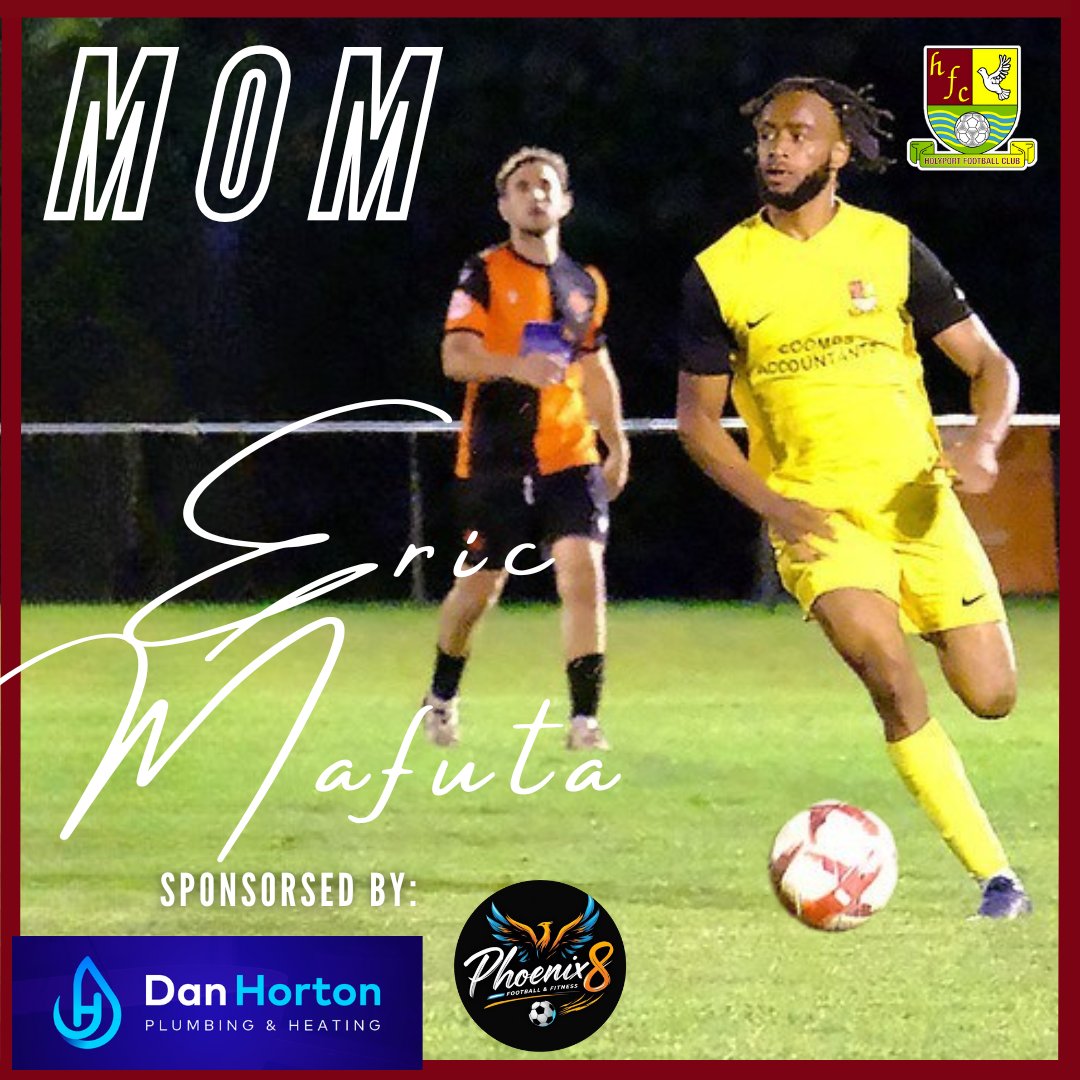 MOM for @comcofl match v @Kidlingtonfc_ as voted for by you, goes to...

Reliable &amp; cool under pressure <a href="/ericmafuta_/">Eric Mafuta</a> ♥️💚
Sponsor: @Phoeniix_8 👏

Special shoutout to nominee Matteo, making his debut at just 16 💪

#danhorton #MOM #step5 #HolyportFC #uptheport
