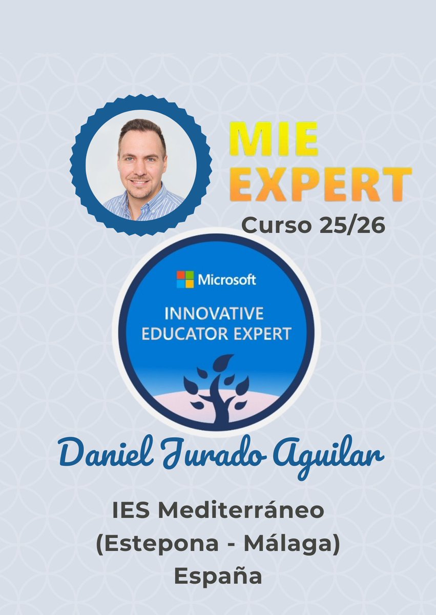 Metaecoversoedu's tweet image. Me han reconocido oficialmente como Microsoft Innovative Educator Expert, y me siento muy orgulloso de pertenecer a la gran comunidad de #MicrosoftEdu. No es solo un título: es el reflejo de años de pasión e innovación.

#MIEExpert #MicrosoftEducator  #Metaecoverso