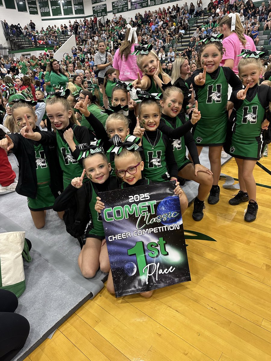 1st comp, 1st place!!! These girls defeated some massive schools this morning and we could not be prouder of them! I don’t know, but I think Harrison is becoming quite the cheer powerhouse! 💪🏻🐾 <a href="/WildcatsOfHHS/">Harrison Wildcats Athletics</a> <a href="/Harrison_BSBL/">Coach Toerner</a> <a href="/WhhhsC/">Harrison High School Cheerleading</a>