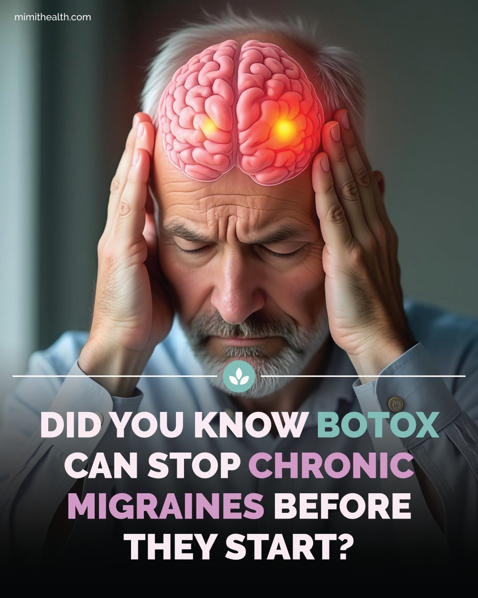 themimit's tweet image. Could tiny Botox injections every 3 months reduce your migraine days by half or more? This FDA-approved treatment might be the solution you&apos;ve been seeking.

To learn more or contact our experts, visit ow.ly/M1hv50X6M3G.

#Botox #Migraine #ChronicMigraine #MigraineRelief
