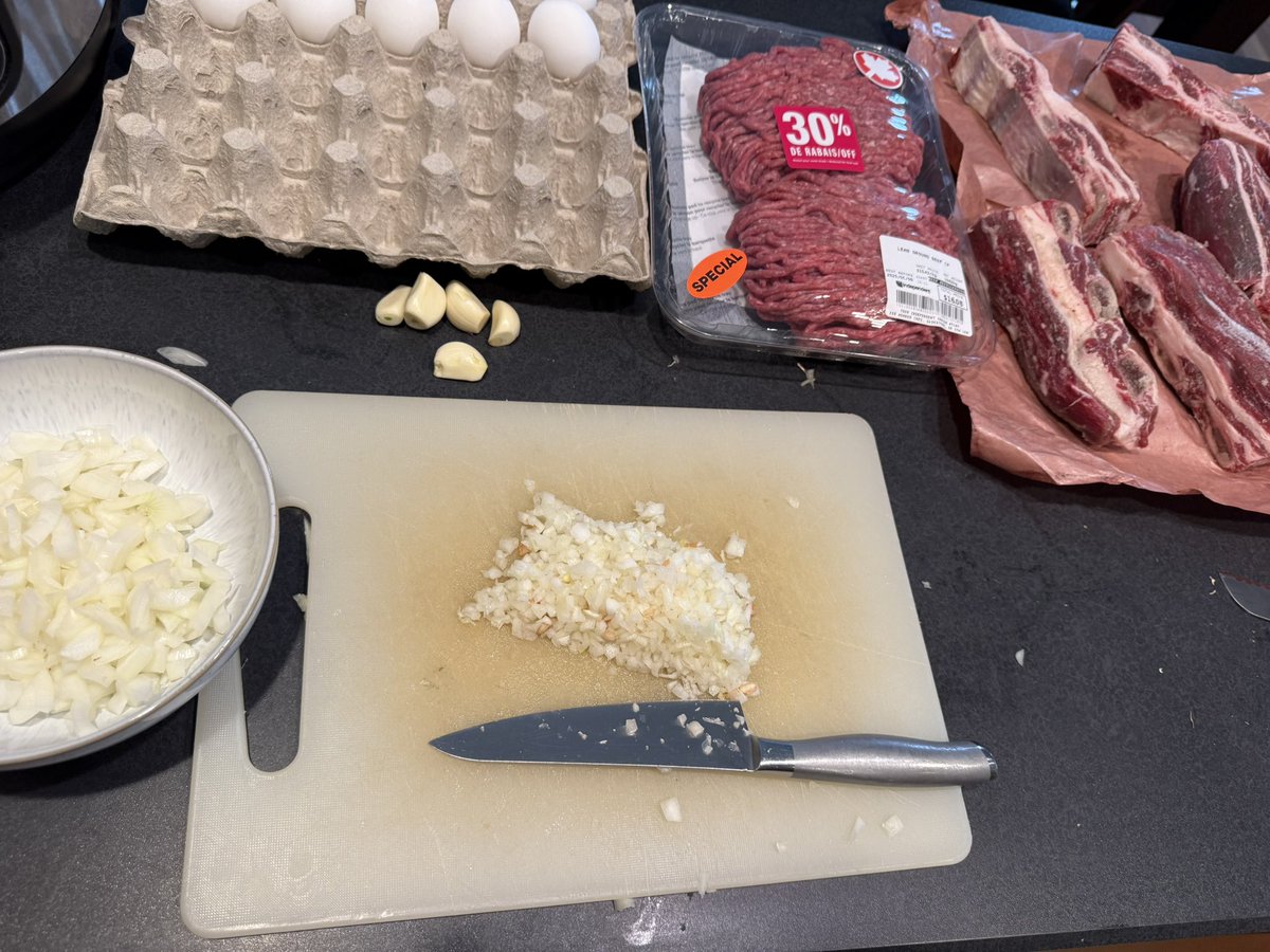 Decided to do a bunch of cooking today. I’m not crying…you’re crying!  #meatballs