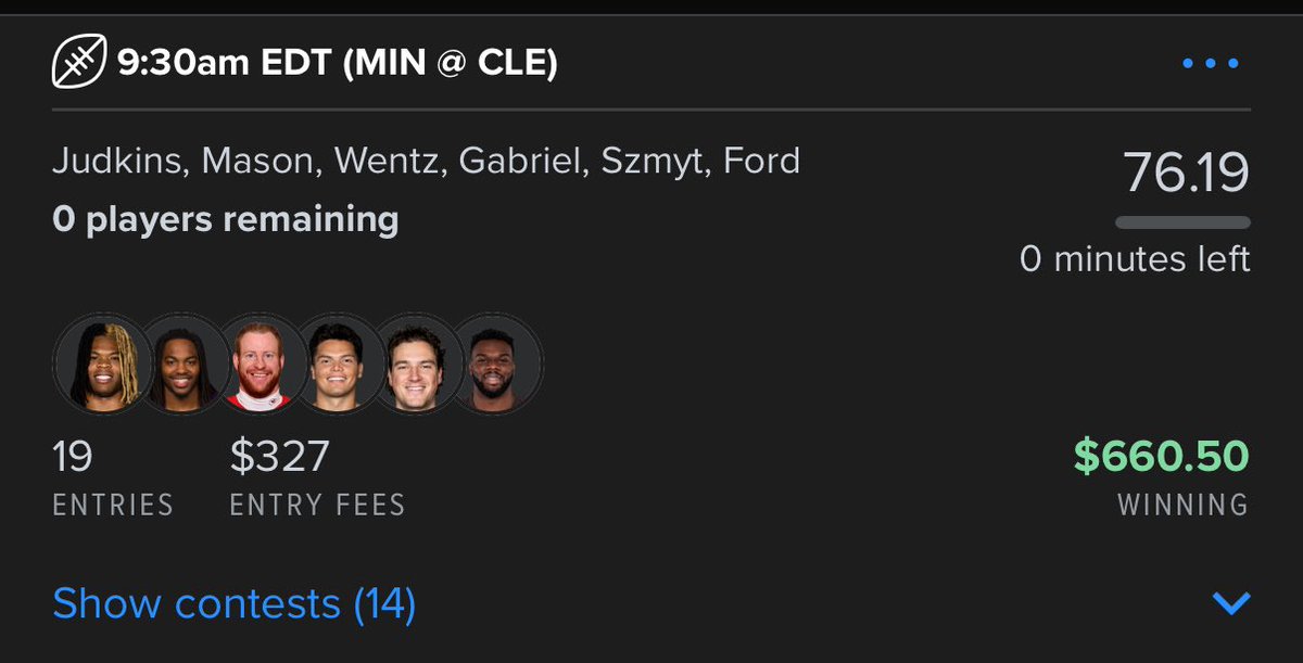 DFS__Oracle's tweet image. Sunday Morning Football 📈