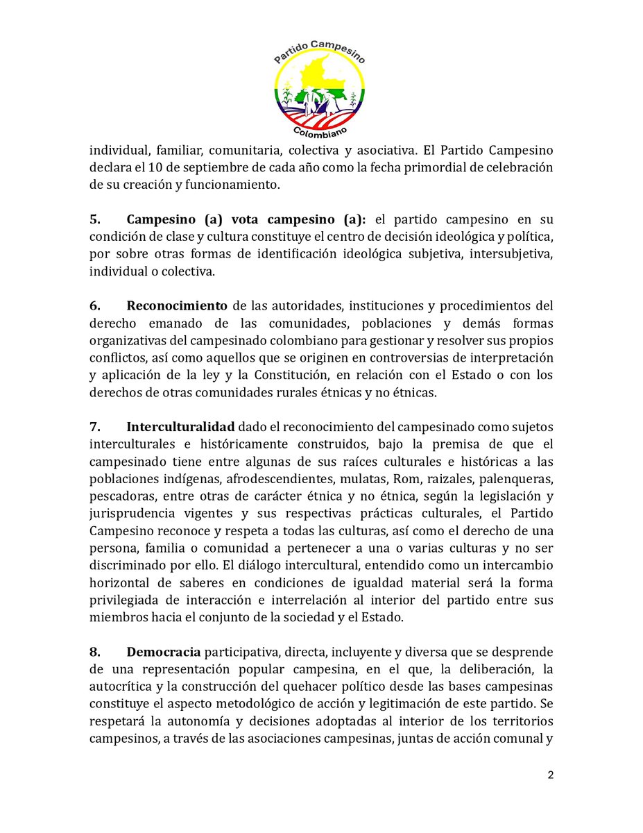 pcampesinocol's tweet photo. ¡La herramienta de la lucha está aquí! ✊ Te presentamos nuestra Plataforma Ideológica, 📷la hoja de ruta para los derechos del campesinado 📷📷 y de Colombia. 📷 📷 partidocampesinocolombiano@protonmail.com 📷 3228938104 📧📱
#PartidoCampesinoColombiano #Campesinado https://t.co/KEKgZx2RtJ