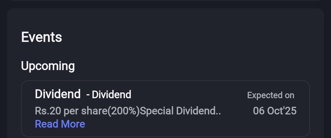 Abhishe79459720's tweet image. Cyber tech dividend 20 rs per share ❤️❤️✅✅🥰💸💸 #cybertech #Nifty50