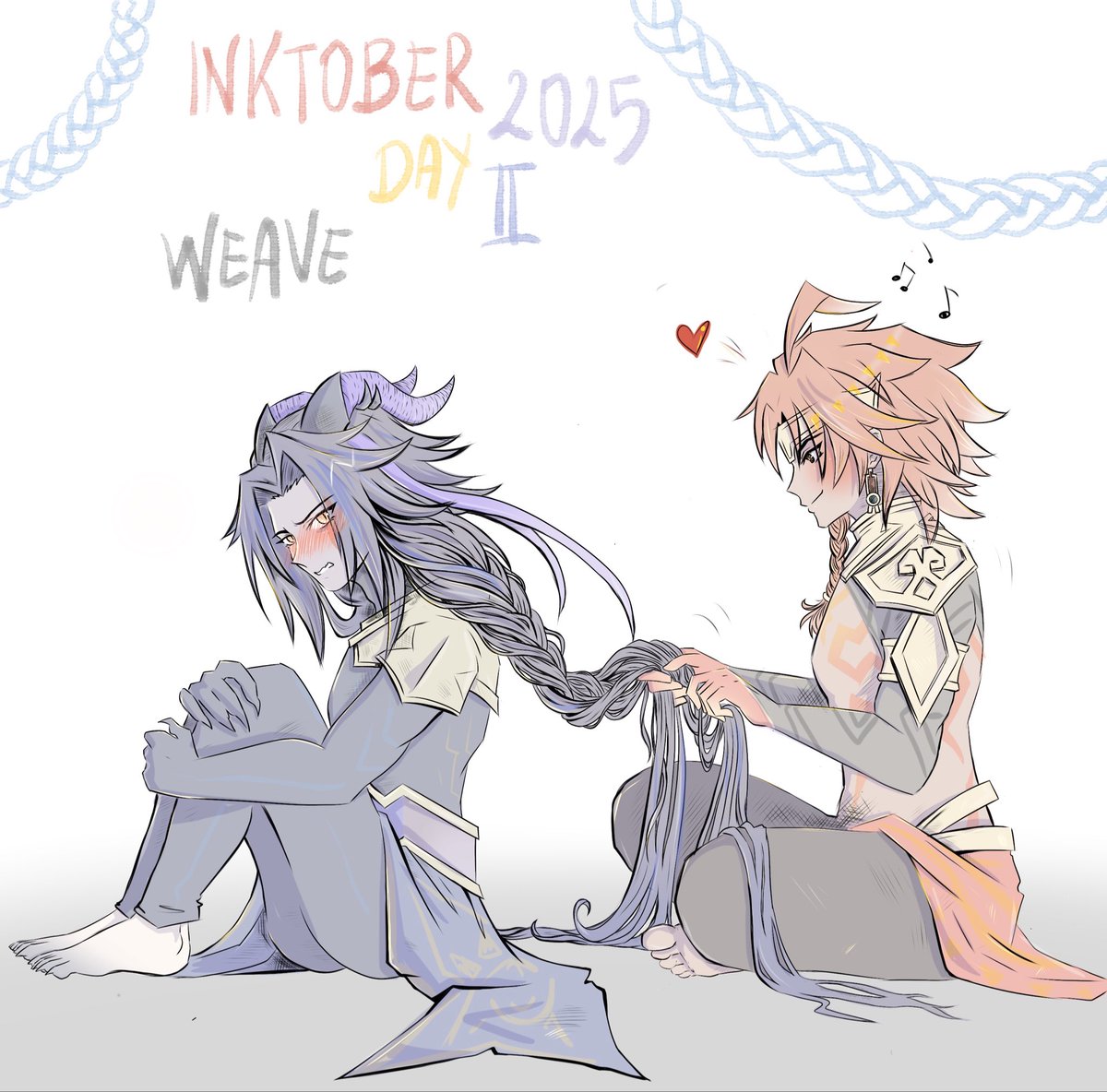 Luc_Arcane's tweet image. #Inktober 2025 day 2 #Weave 
I decided to draw #Xbalanque and #OchKan in #HoYFair version