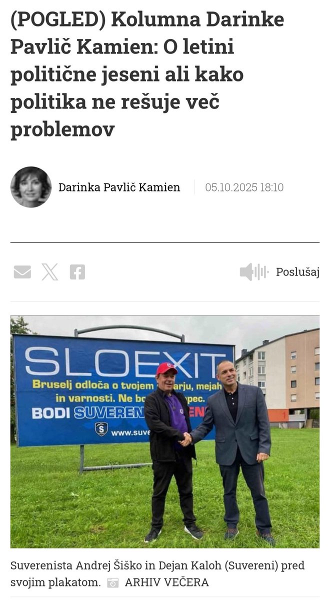 DKaloh's tweet image. Evo, pa smo odprli razpravo @SuvereniSLO o #sloexit. 😁 Res je, da kolumnisti #fokuspokus ne razumejo nič, a važno je, da se o tem govori. Ključno vprašanje je: ali nam EU in Nato prinašata več škode ali več koristi.
suvereni.si/nacionalna-pol…