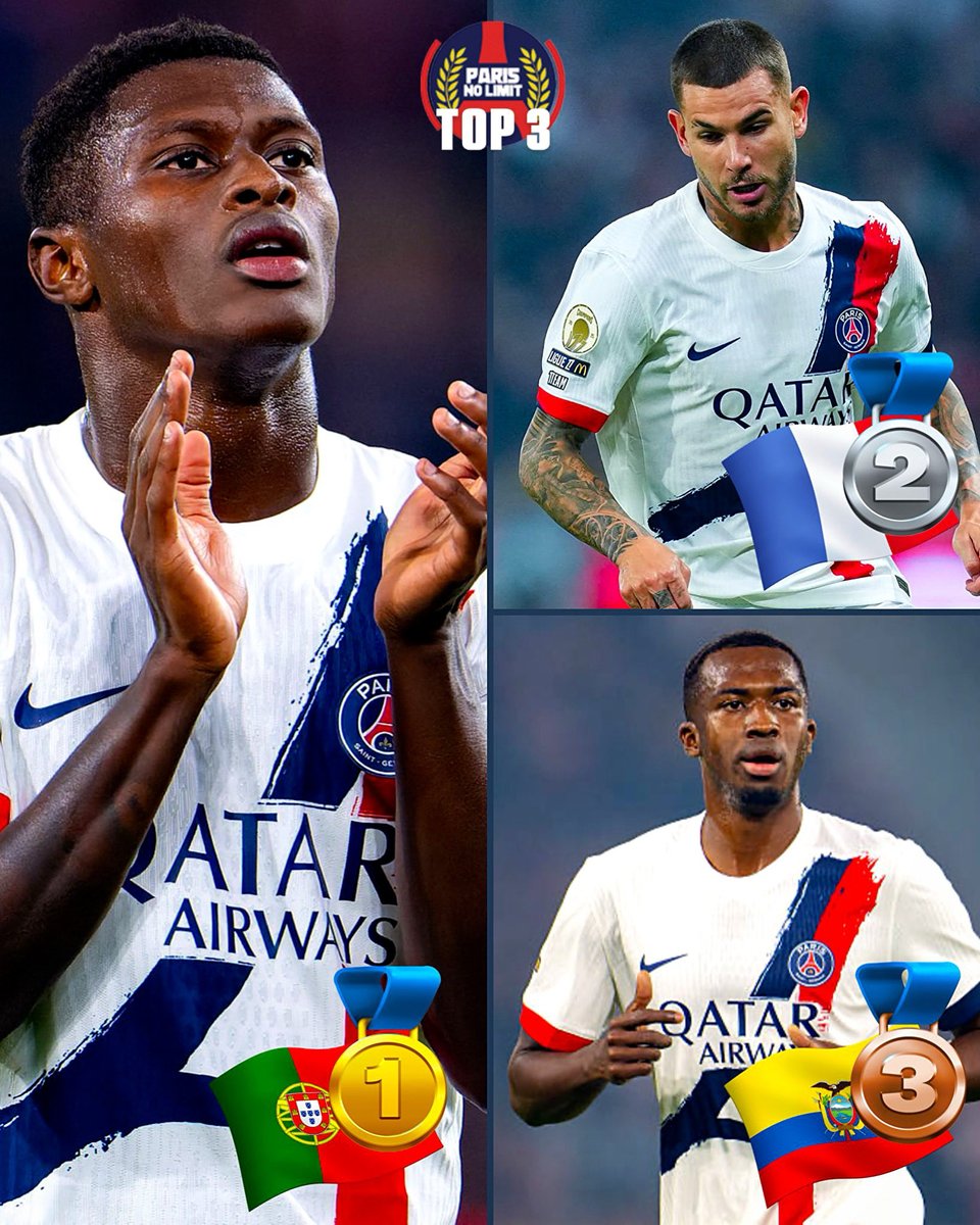 ❤️💙📣 TOP3️⃣ Vs Lille !

🥇🇵🇹 Nuno Mendes ⚽️
🥈🇫🇷 Lucas Hernandez  
🥉🇪🇨 Willian Pacho 
4️⃣🇰🇷 Kang-In Lee