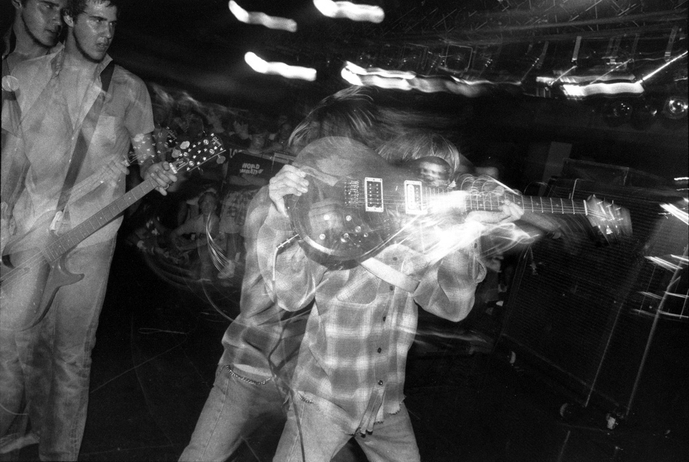 1990.09.22

motor sports international garage (seattle, wa)
one off

- this was dan peters' (of mudhoney) only show with nirvana.
- the show had no stage security, so there was a lot of stage diving and the set was frequently interrupted as microphones were knocked over.