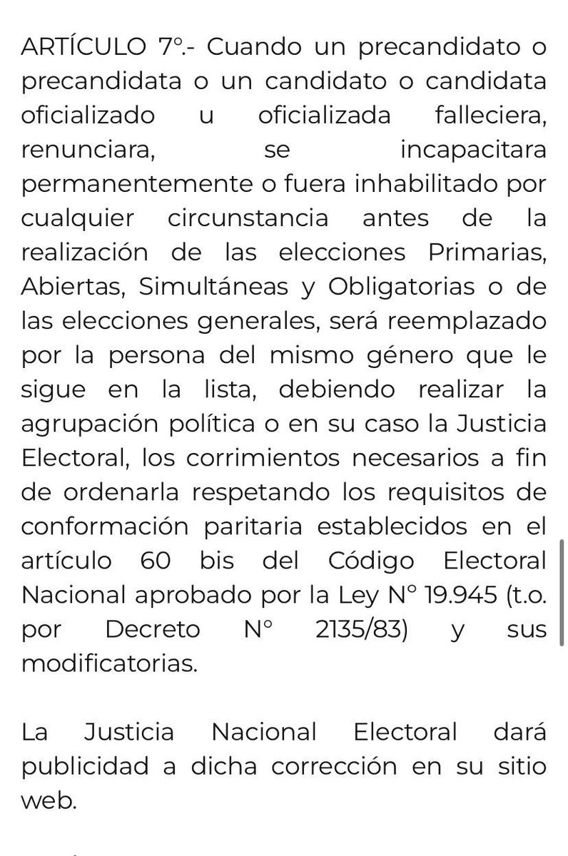 Información.

El primer candidato en PBA, en lugar de Espert, será Diego Santilli. 

Decreto 171/2019. Art. 7