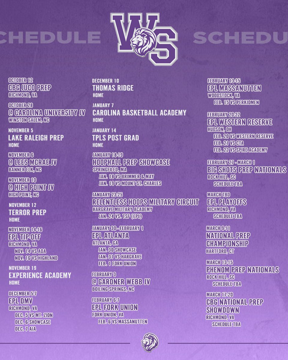 🚨 SCHEDULE RELEASE 🚨